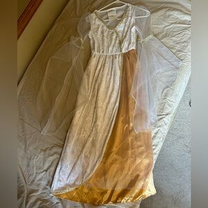 California Costumes white and gold Greek goddess girls XL Halloween dress